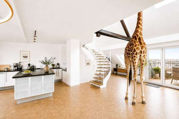 Ein echtes Unikat: Maisonette mit tierischer Raumhöhe, Dachterrasse & Einliegerwohnung