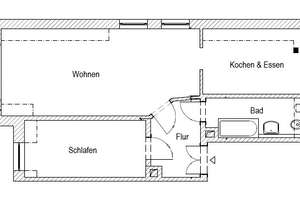 Gemütliche & ruhig gelegene Wohnung | Tageslichtbad mit Badewanne | Laminatboden | offene Küche – Pflaumestraße 26, 4178 Böhlitz-Ehrenberg, Leipzig – Vorschaubild 2