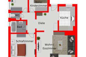Exklusiv kernsanierte 4-Zimmer-Wohnung mit verglaster Süd-Loggia im Hildener Musikantenviertel – Die vollständige Adresse der Immobilie erhältst du vom Anbieter., 40724 Hilden – Vorschaubild 14