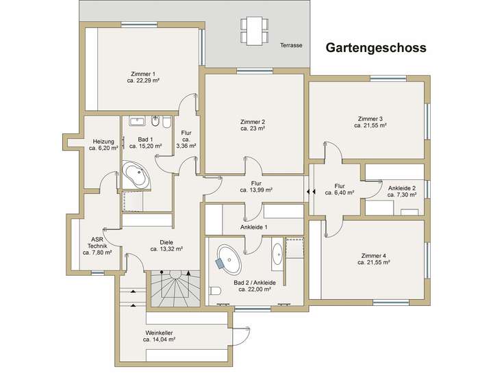 Grundriss Gartengeschoss
