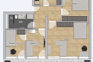 Kernsanierte 4-Zi.-Wohnung | Vollmöbliert | 2 Balkone | Aufzug | 5 Min. zur U5 | München-Neuperlach – Gerhart-Hauptmann-Ring 20, 81737 Neuperlach, München – Vorschaubild 3
