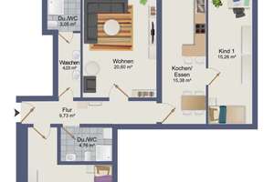 Sofort frei & bezugsfertig: Hochwertig sanierte 3-Zimmer-Wohnung mit Aufzug & Balkon – Die vollständige Adresse der Immobilie erhältst du vom Anbieter., 86163 Hochzoll-Nord, Augsburg – Vorschaubild 12