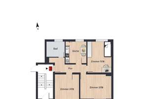 Zimmer 15,26 m² innerhalb einer 3er-WG // EG rechts – Kleiststr. 10, 38440 Stadtmitte (Ortsteil), Wolfsburg – Vorschaubild 10