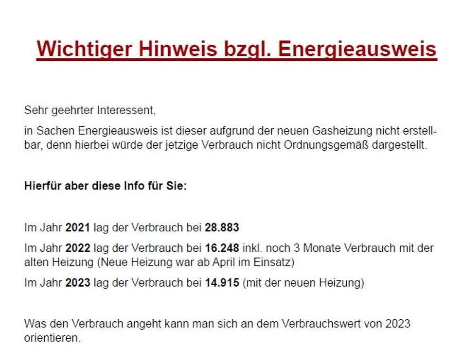 Info Gasverbrauch