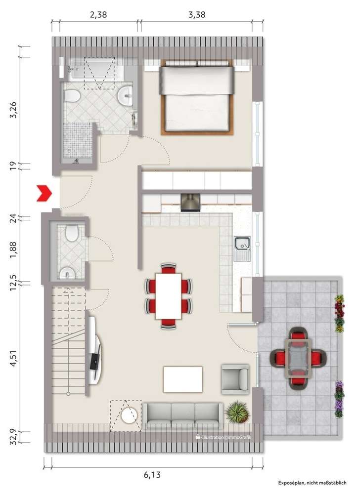 Grundriss Obergeschoss mit Woh