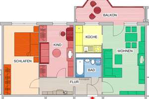 3 -Raum Whg. im Grünen mit Balkon und Badewanne – Wilhelm-Firl-Str. 30, 9122 Markersdorf, Chemnitz – Vorschaubild 2