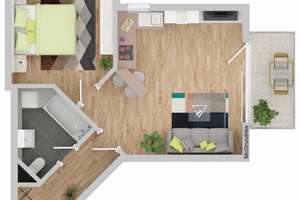 Kapitalanlage in KA-Neureut: Vermietete 2-Zimmer-Wohnung mit Süd-Ost Balkon – Die vollständige Adresse der Immobilie erhältst du vom Anbieter., 76149 Neureut, Karlsruhe – Vorschaubild 7