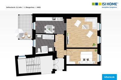Geräumige 2-Raumwohnung mit moderner Einbauküche -WE05