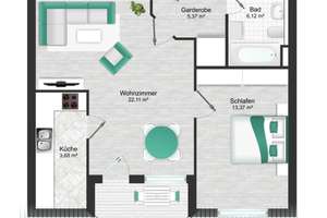 Top Lage * 2,5  Zimmerwohnung *  mit Aussicht Richtung Golberg