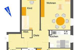 tolle 3-Zimmer-Wohnung mit Ausblick, Extra-Zimmer und Tagslichtbad mit Badewanne – V.-Droste-Hülshoff-Str. 31, 38446 Reislingen, Wolfsburg – Vorschaubild 2