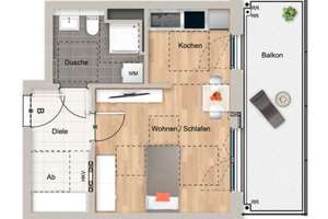 Business Apartment hochwertig möbliert mit Dachterrasse all inkl. – Die vollständige Adresse der Immobilie erhältst du vom Anbieter., 81379 Thalkirchen, München – Vorschaubild 15