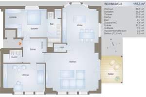 Lichtdurchflutete Luxuswohnung in zentraler Lage mit exklusiver Ausstattung! – Täubchenweg 7, 4103 Zentrum-Südost, Leipzig – Vorschaubild 2