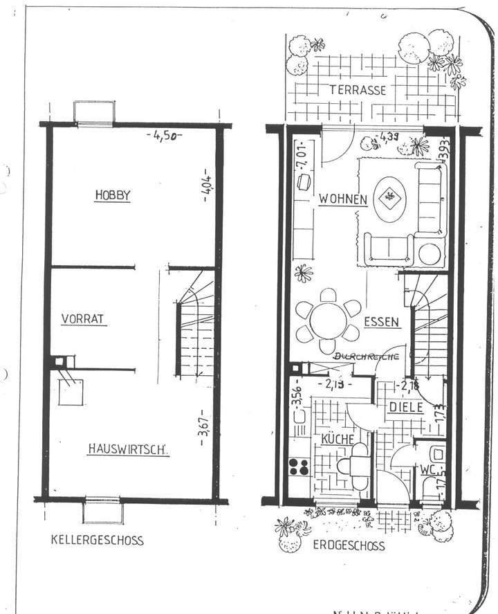 Grundriss Keller und EG