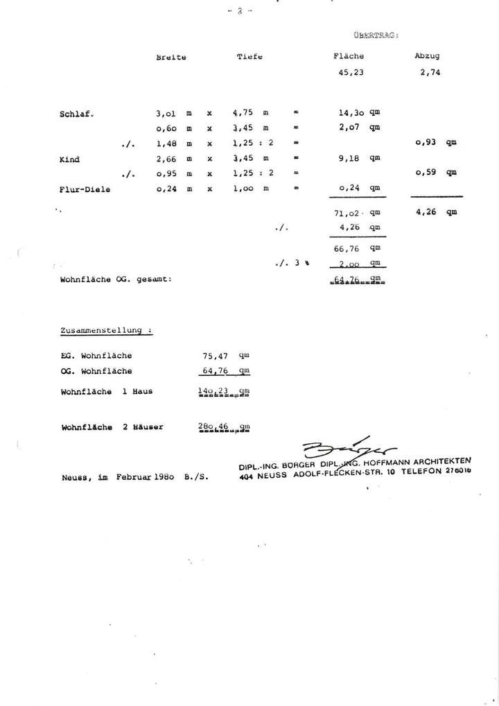 Wohnflächenberechnung S2