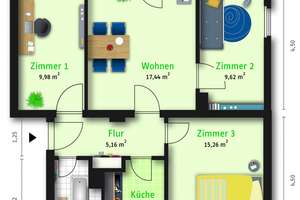 frisch sanierte 4-Raum-Wohnung – Goethestraße 36, 6217 Merseburg – Vorschaubild 2