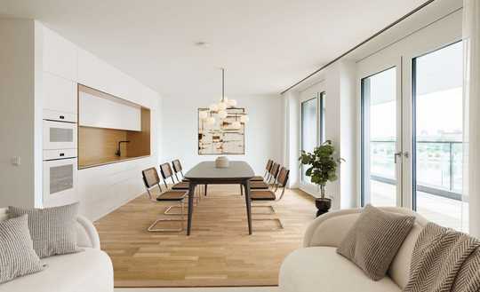 Penthouse 3-Zimmer Neubauwohnung mit Blick auf den Rhein
