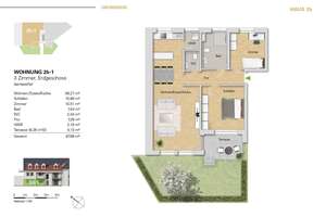 ***3 Zi. Neubauwohnung im EG, WE 2b-1 mit Terrasse u. Gartenanteil zu verkaufen***