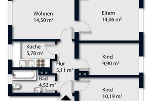 ATTRAKTIVE 4-ZIMMER-WOHNUNG MIT STELLPLATZ ZUR KAPITALANLAGE – Die vollständige Adresse der Immobilie erhältst du vom Anbieter., 86154 Oberhausen-Süd, Augsburg – Vorschaubild 12