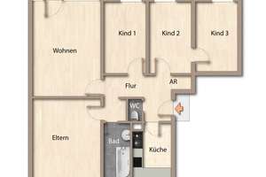 Großzügige 5-Zimmer-Wohnung mit Balkon – flexibel nutzbar, auch zur Eigennutzung geeignet – Die vollständige Adresse der Immobilie erhältst du vom Anbieter., 70437 Freiberg, Stuttgart – Vorschaubild 2