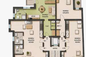 52m² 1,5-Zimmer-Whg. möbliert mit Balkon Nähe UKW & Berechtigung zur kurzfristigen Beherbergung – urlaubstraße 6, 97076 Grombühl, Würzburg – Vorschaubild 27
