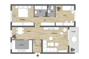 Bi-West - Nähe Universität: Schöne 3,5  Zimmer-Wohnung mit Balkon - ideal als Kapitalanlage – Die vollständige Adresse der Immobilie erhältst du vom Anbieter., 33615 Dornberg, Bielefeld – Vorschaubild 14