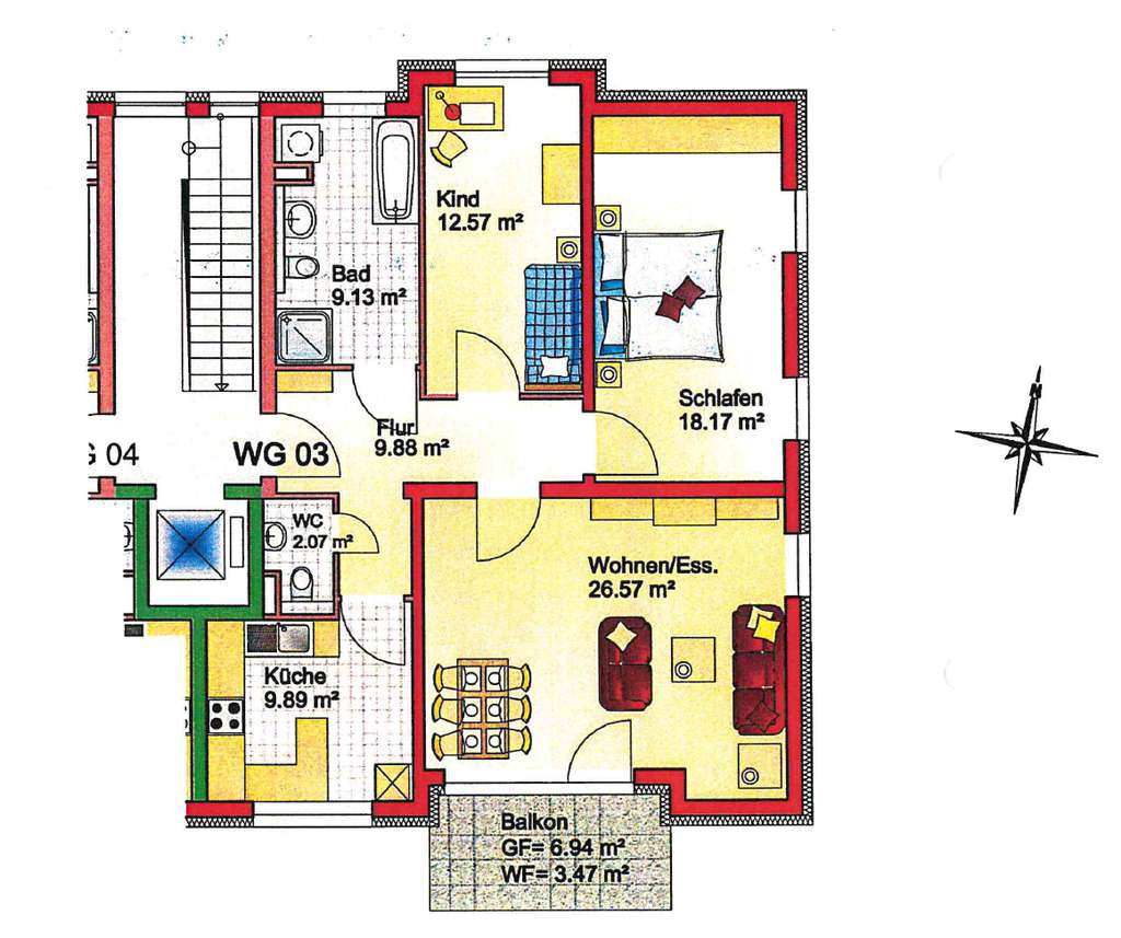 Exklusive 3-Zimmer-Wohnung mit Balkon und EBK in Heidelberg