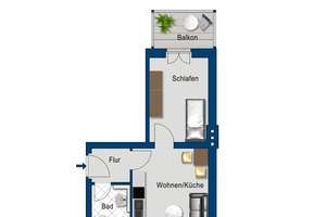 Gemütliche 1 Zimmer Wohnung mit Balkon sucht neuen Mieter! – Cracauer Str. 54, 39114 Cracau, Magdeburg – Vorschaubild 2