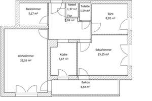 Schöne 3-Zimmer-Wohnung mit Balkon in Regensburg – 93059 Reinhausen, Regensburg – Vorschaubild 2