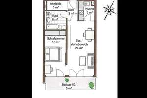 modern geschnittene 2-Zimmer Wohnung in München-Neuhausen St. Vizenz – Klarastrasse 18, 80636 Sankt Vinzenz, München – Vorschaubild 3