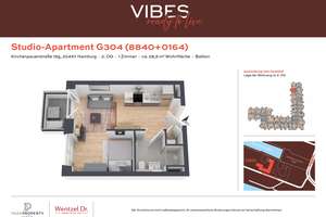 Hochwertig möbliertes Studio mit Balkon in der HafenCity – Wentzel Dr. – Kirchenpauerstraße 15g, 20457 HafenCity, Hamburg – Vorschaubild 12