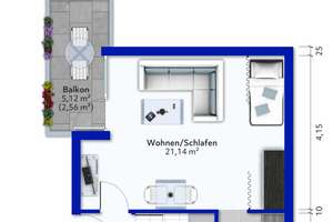 Vermietete 1-Zimmer-Wohnung mit Westbalkon und Aufzug in begehrter Lage von Stuttgart-Möhringen – Die vollständige Adresse der Immobilie erhältst du vom Anbieter., 70567 Möhringen-Nord, Stuttgart – Vorschaubild 10