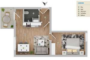 Renoviert & zentral gelegen: 2-Zimmer-Wohnung mit Balkon in Bahnhofsnähe – Die vollständige Adresse der Immobilie erhältst du vom Anbieter., 23556 Sankt Lorenz Nord, Lübeck – Vorschaubild 12
