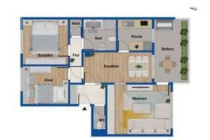 Vermietete 3-Zimmer-Eigentumswohnung mit Balkon und TG-Stellplatz in Erlangen - Sieglitzhof – Die vollständige Adresse der Immobilie erhältst du vom Anbieter., 91054 Sieglitzhof, Erlangen – Vorschaubild 5