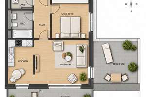 Modern, fully furnished 70 sqm apartment with a large terrace  – 60486 Bockenheim, Frankfurt am Main – Vorschaubild 25