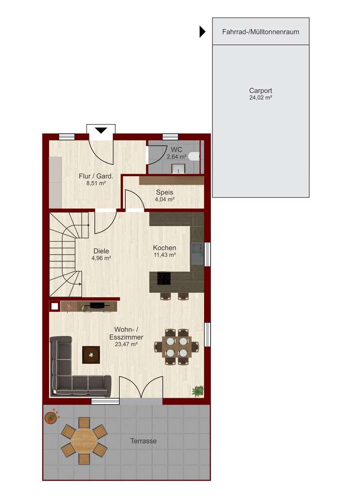 Immobilie in Untrasried - Moderne Doppelhaushälfte in ruhiger, ländlicher Lage von Hopferbach! - Bild 3