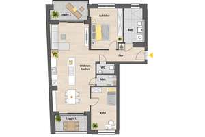 Leyenhof- 3-Zimmer-Wohnung-3. OG in Köln- Ehrenfeld Erstbezug