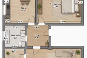 Helle 3-Zimmer-Wohnung mit großem Gemeinschaftsgarten in ruhiger Lage