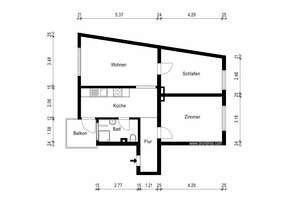 Exklusive 65 m², 3-Zimmer-Whg, renoviert, mit Balkon u Einbauküche in Nürnberg, Steinbühl – Gibitzenhofstraße 32, 90459 Steinbühl, Nürnberg – Vorschaubild 2