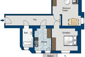Sanierte 2-R Wohnung mit Balkon zu vermieten – Landsberger Str. 42, 4157 Gohlis-Mitte, Leipzig – Vorschaubild 6
