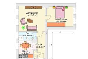Zentral & ruhig mit Blick ins Grüne: Helle 2 Zimmer + Einbauküche + Laminat + Bad mit Fenster – Wollenweberstraße 8, 18055 Stadtmitte, Rostock – Vorschaubild 10