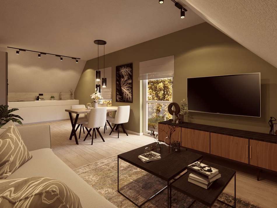 Ansicht Wohnzimmer/Esszimmer/K