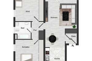 3 Zimmer DG-Wohnung mit Loggia, Garage und zusätzlich ca.31m² ausgebauter Nutzfläche im Spitzboden – Die vollständige Adresse der Immobilie erhältst du vom Anbieter., 68229 Friedrichsfeld, Mannheim – Vorschaubild 24
