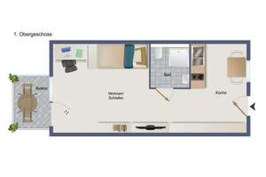 1-Zimmer Appartement in Unicampusnähe, Regensburg – Die vollständige Adresse der Immobilie erhältst du vom Anbieter., 93053 Galgenberg, Regensburg – Vorschaubild 7