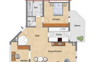 Von Privat: Hochwertige 3,5-Zimmer-DG-Galeriewohnung mit 2 Balkonen, 2 Bädern, TG und guter Rendite – Berner Straße 8, 70619 Riedenberg, Stuttgart – Vorschaubild 15