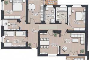 Traumhafte, geräumige 6-Zimmer-Wohnung in Denkmal-Ensemble, 2 Balkone  –sofort bezugsfrei – 93049 Westenviertel, Regensburg – Vorschaubild 19