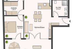 Wow! Moderne 2,5 Zimmer City Wohnung mit 26m² Balkon am Europaviertel – Die vollständige Adresse der Immobilie erhältst du vom Anbieter., 70191 Am Pragfriedhof, Stuttgart – Vorschaubild 11