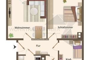 Helle, modern sanierte 3 Raum EG-Wohnung mit XXL-Balkon und Tageslichtbad – Zschopauer Straße 126, 9126 Bernsdorf, Chemnitz – Vorschaubild 2