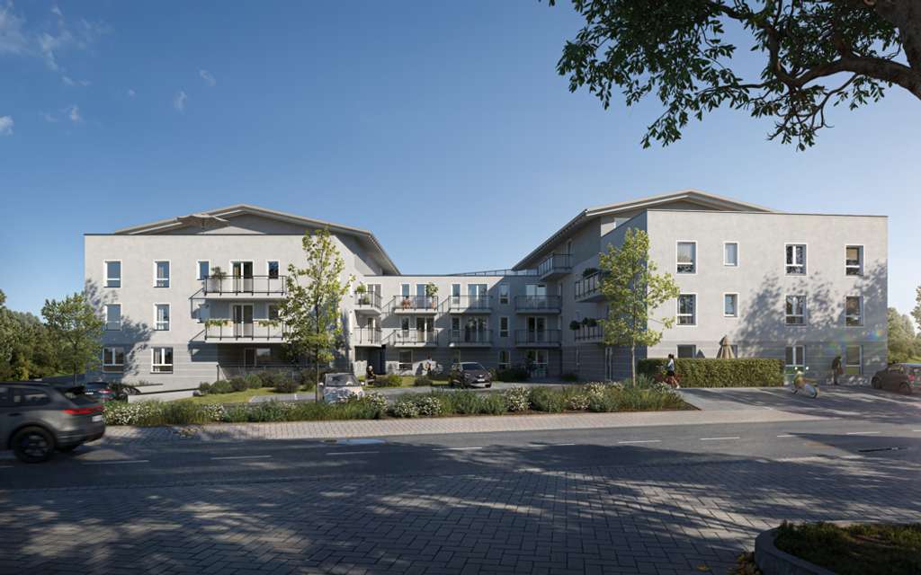 Immobilie in Ascha - EH40 mit QNG Plus – Heller Wohnkomfort mit Südbalkon - Kompakte Neubau 3-Zi-Wohnung mit Tiefgarage - Bild 2