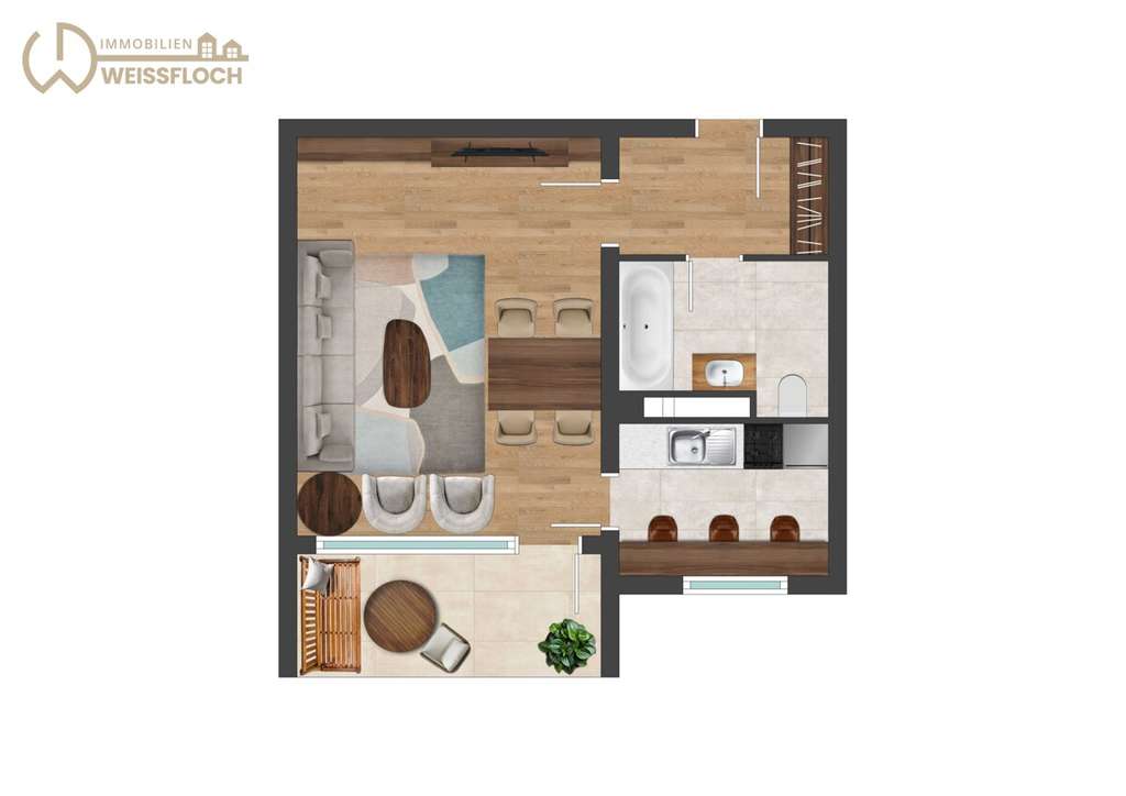 Immobilie in Taunusstein - Appartment mit Loggia und Stellplatz in ruhiger Lage von Taunusstein-Hahn - Bild 1