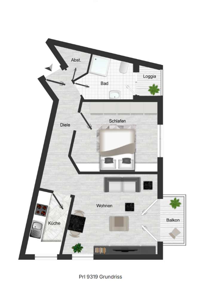 Immobilie in Mörfelden-Walldorf - Mörfelden - Walldorf! Helle 2-Zi.ETW mit 2 Balkonen und 2 PKW - Stellplätzen in guter Lage! - Bild 4